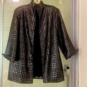 Classic Vintage Painted Pony Black and Silver Metallic Jacket Herringbone Design